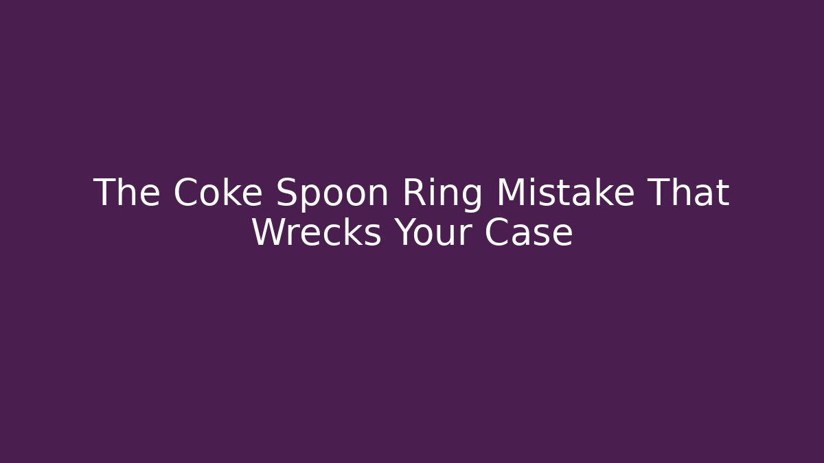 The Coke Spoon Ring Mistake That Wrecks Your Case