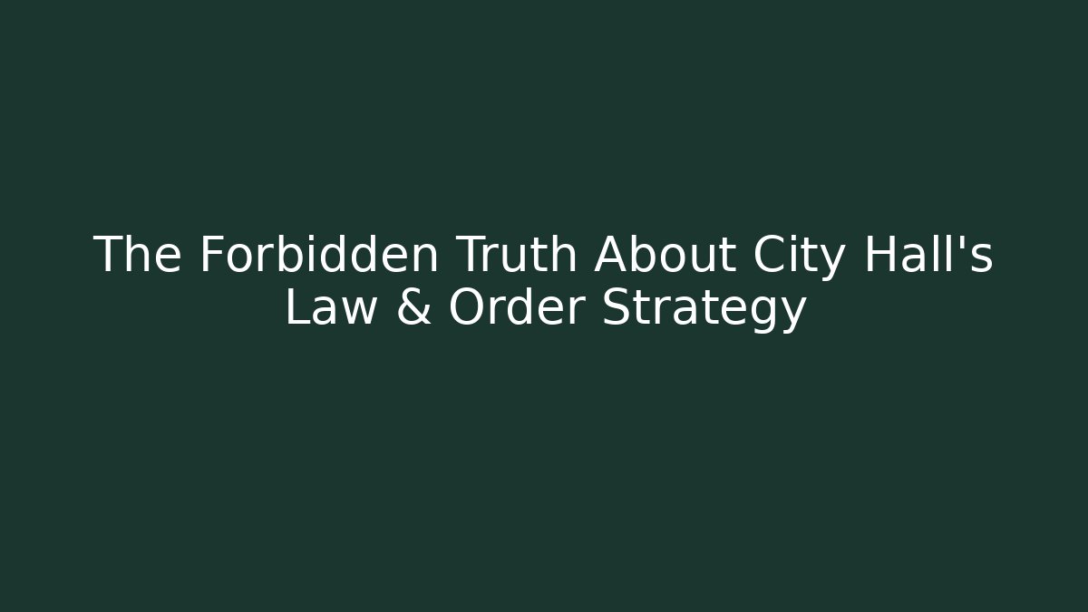 The Forbidden Truth About City Hall's Law & Order Strategy