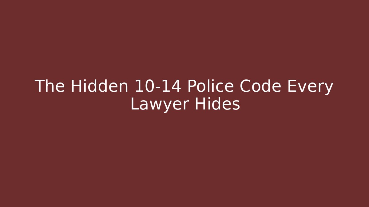 The Hidden 10-14 Police Code Every Lawyer Hides