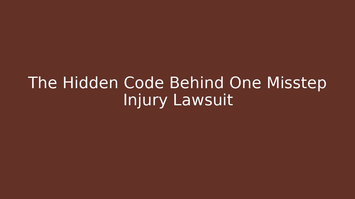 The Hidden Code Behind One Misstep Injury Lawsuit