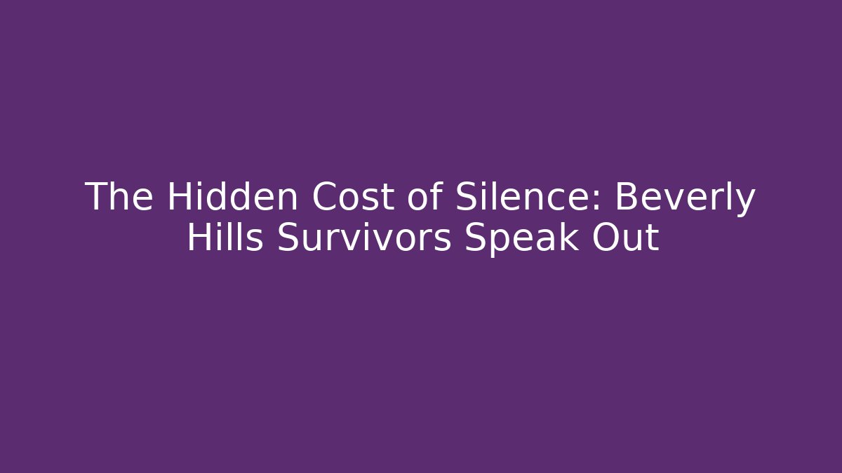 The Hidden Cost of Silence: Beverly Hills Survivors Speak Out
