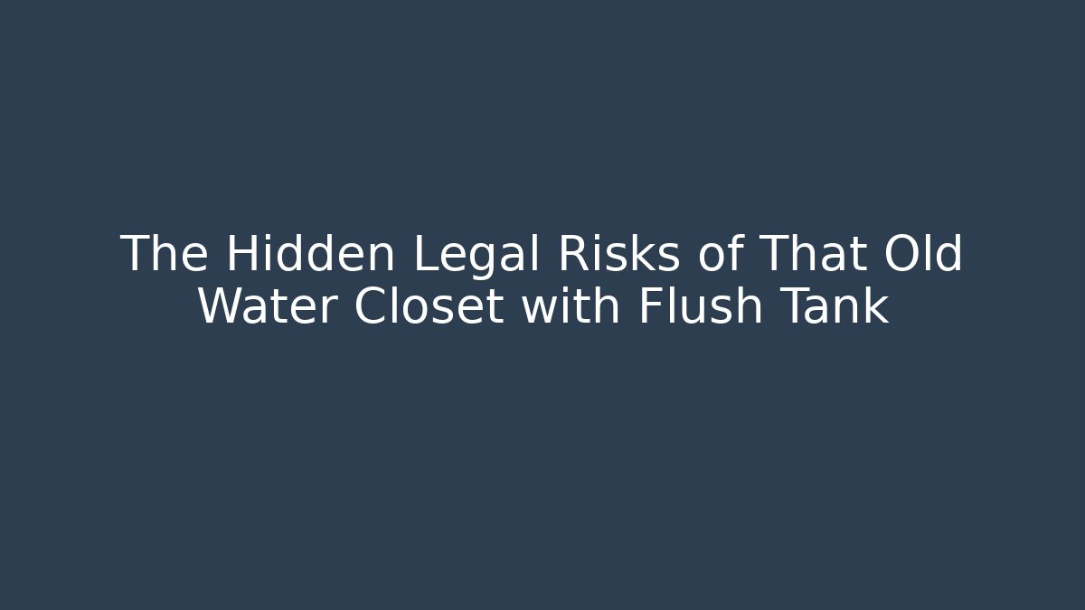 The Hidden Legal Risks of That Old Water Closet with Flush Tank