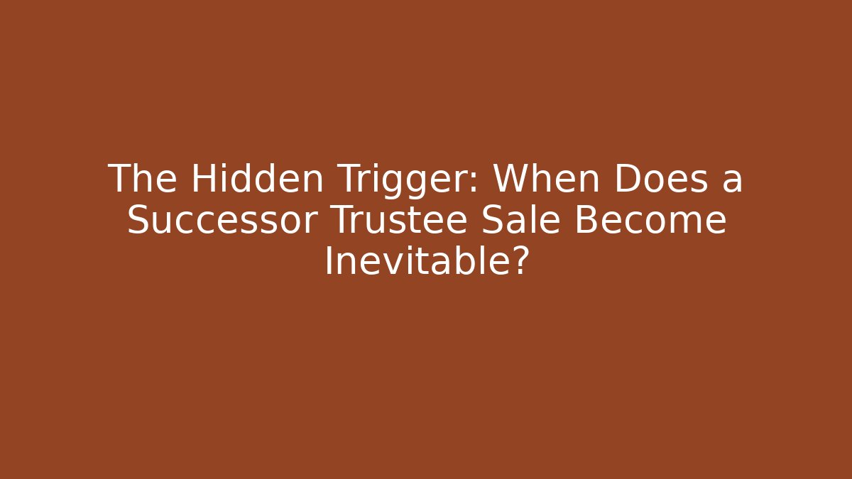 The Hidden Trigger: When Does a Successor Trustee Sale Become Inevitable?