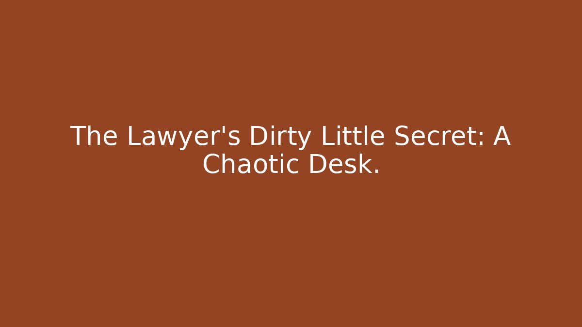 The Lawyer’s Dirty Little Secret: A Chaotic Desk.