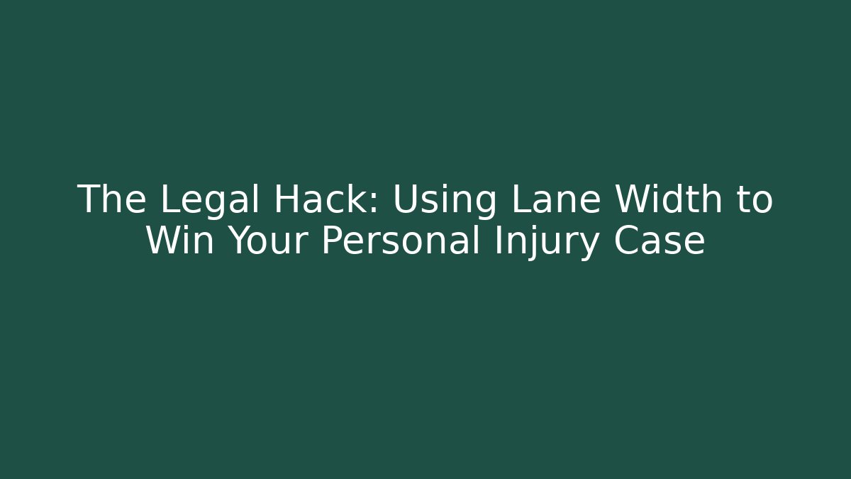 The Legal Hack: Using Lane Width to Win Your Personal Injury Case - Magmic