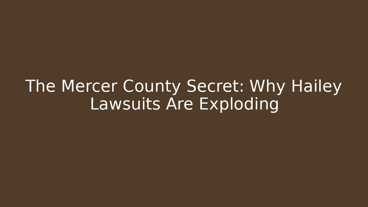 The Mercer County Secret: Why Hailey Lawsuits Are Exploding