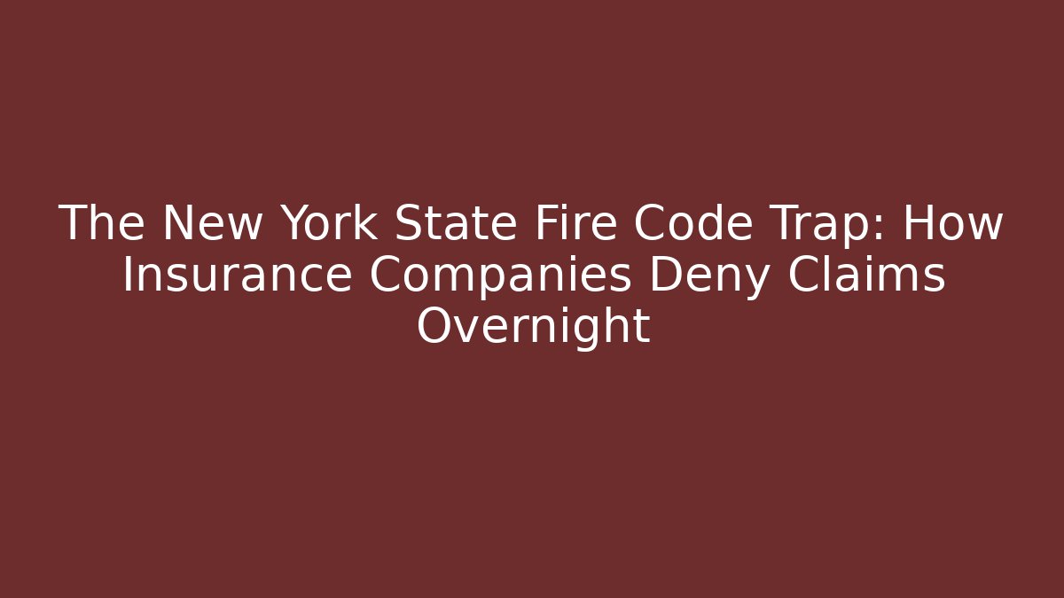 The New York State Fire Code Trap: How Insurance Companies Deny Claims Overnight - Magmic