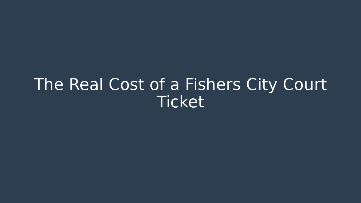 The Real Cost of a Fishers City Court Ticket