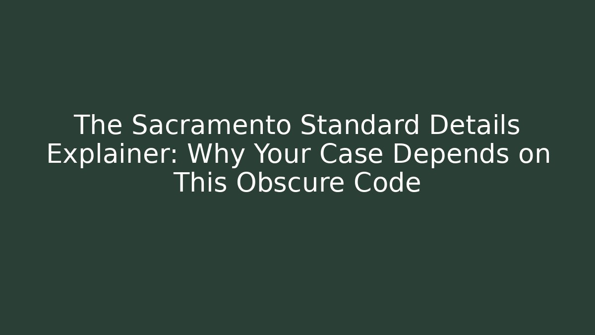 The Sacramento Standard Details Explainer: Why Your Case Depends on This Obscure Code - Magmic