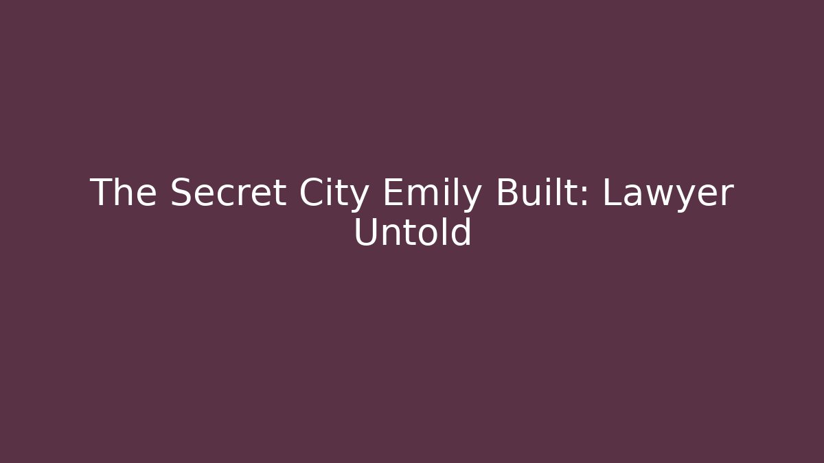 The Secret City Emily Built: Lawyer Untold