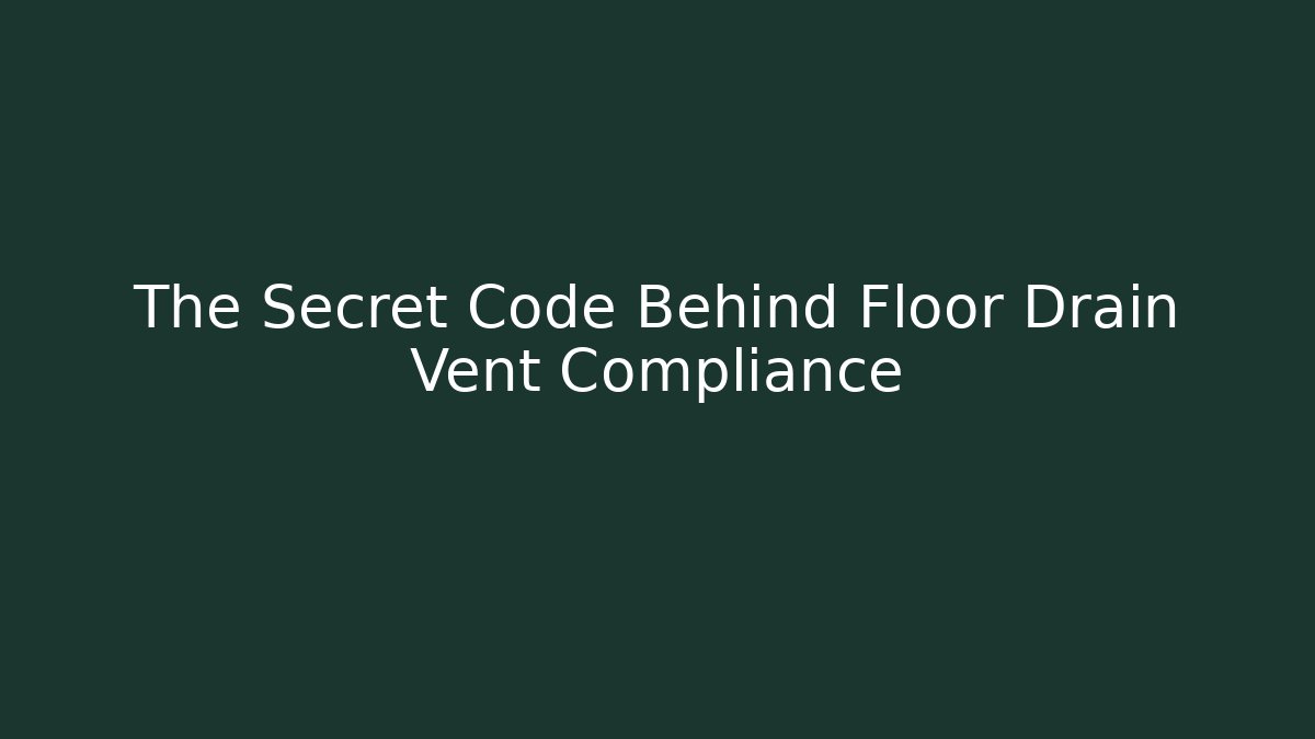 The Secret Code Behind Floor Drain Vent Compliance