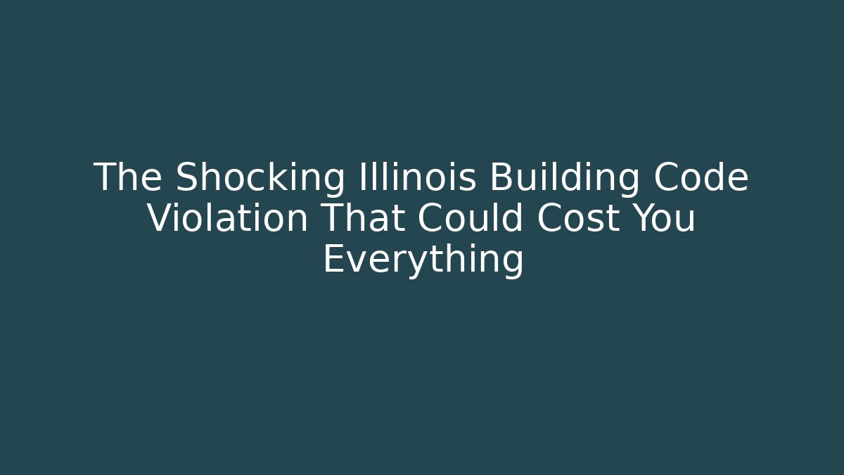 The Shocking Illinois Building Code Violation That Could Cost You Everything