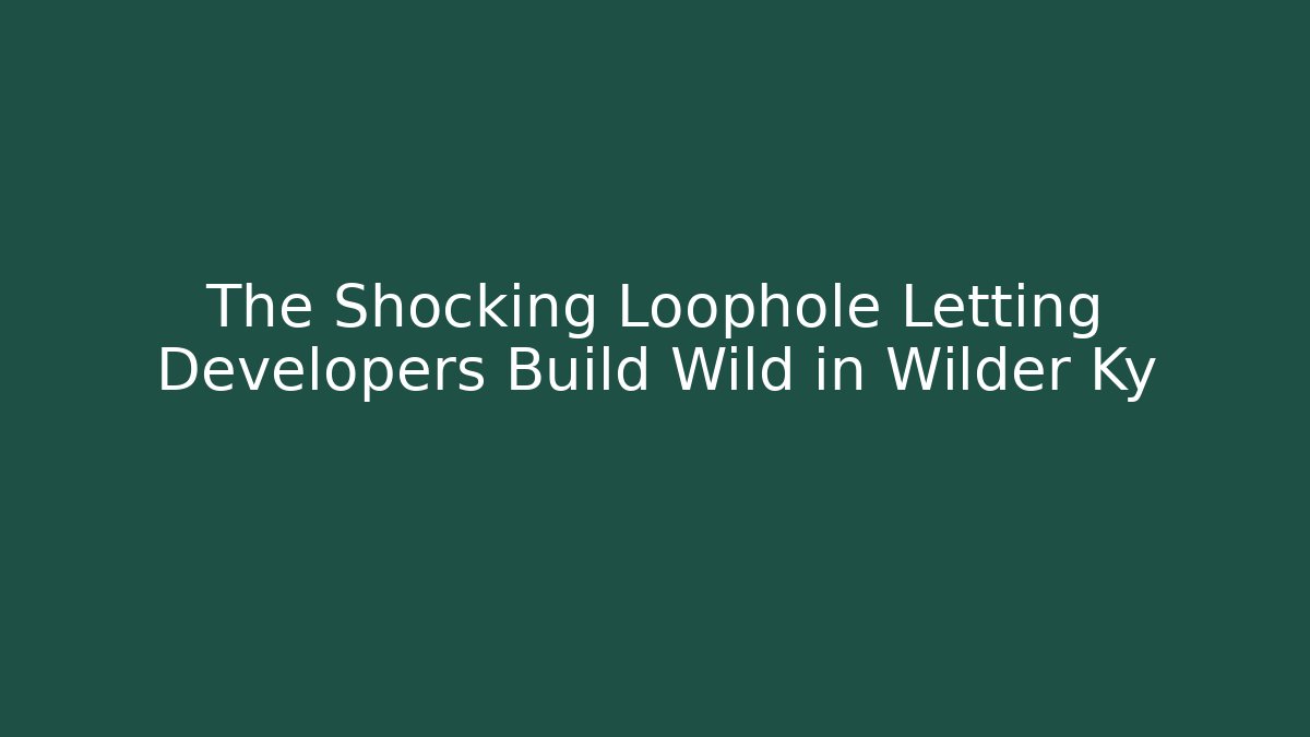 The Shocking Loophole Letting Developers Build Wild in Wilder Ky