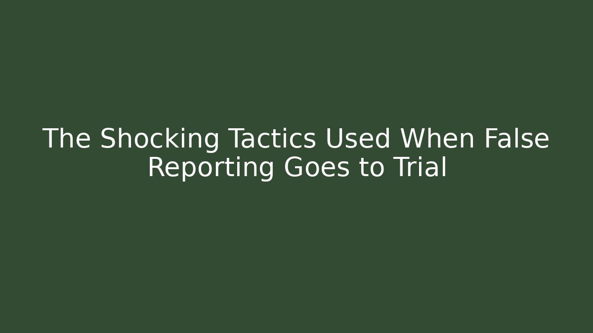 The Shocking Tactics Used When False Reporting Goes to Trial - Magmic