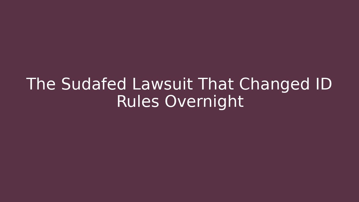 The Sudafed Lawsuit That Changed ID Rules Overnight - Magmic