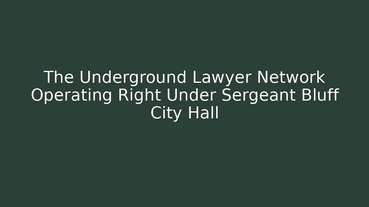 The Underground Lawyer Network Operating Right Under Sergeant Bluff City Hall - Magmic