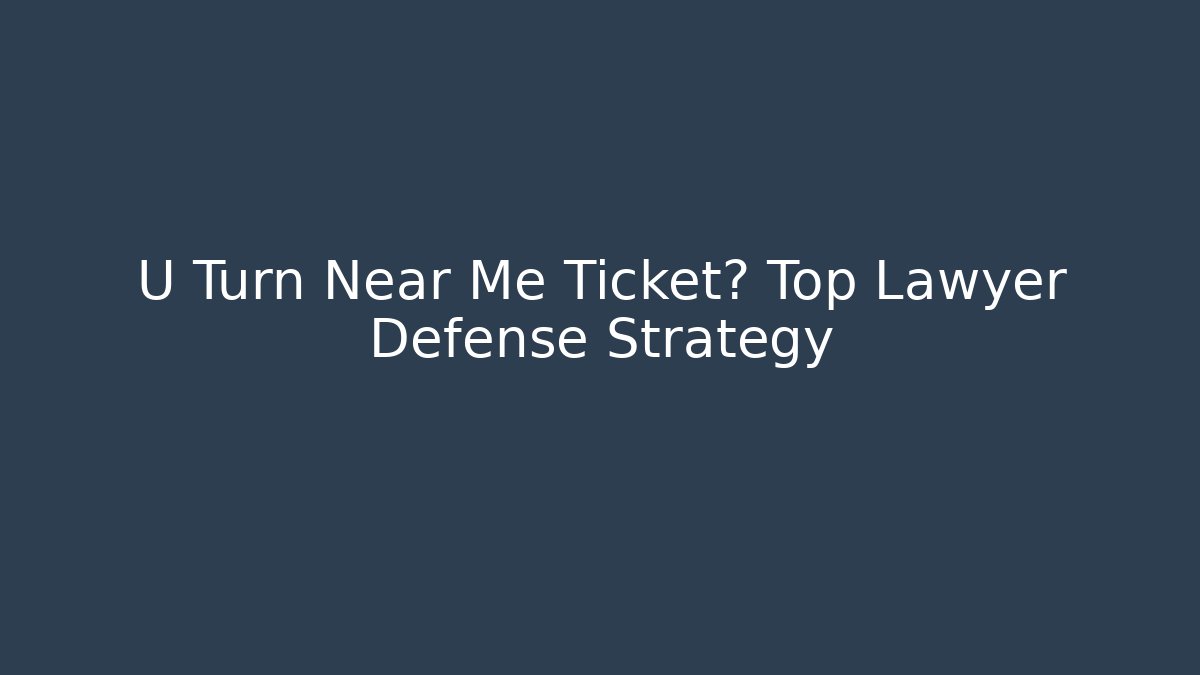 U Turn Near Me Ticket? Top Lawyer Defense Strategy
