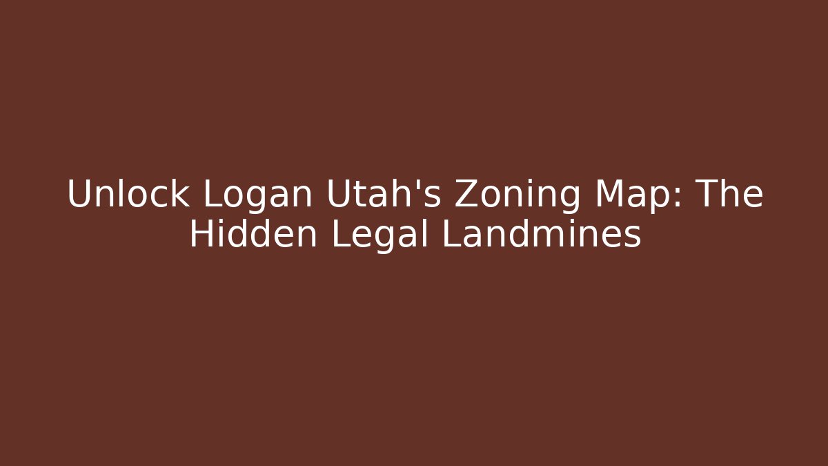 Unlock Logan Utah's Zoning Map: The Hidden Legal Landmines