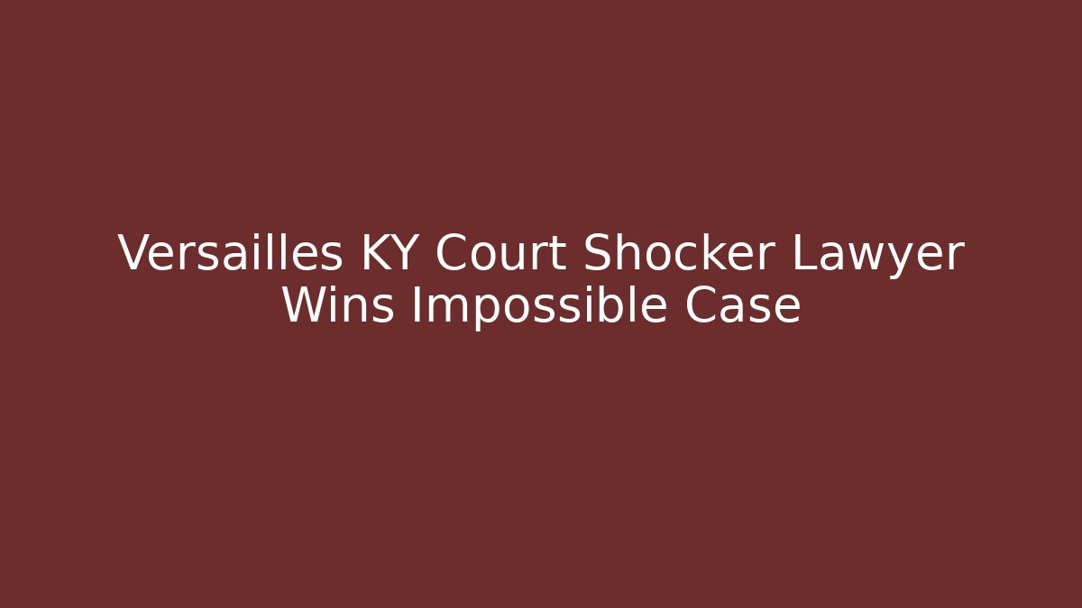 Versailles KY Court Shocker Lawyer Wins Impossible Case