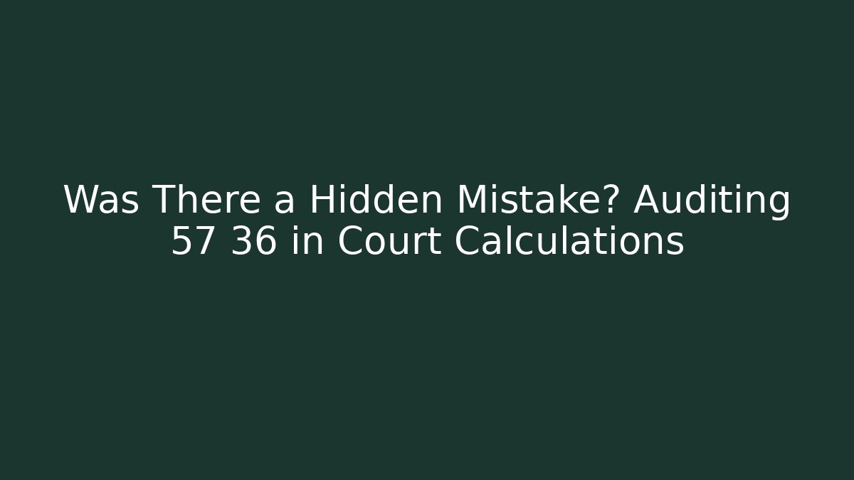 Was There a Hidden Mistake? Auditing 57 36 in Court Calculations