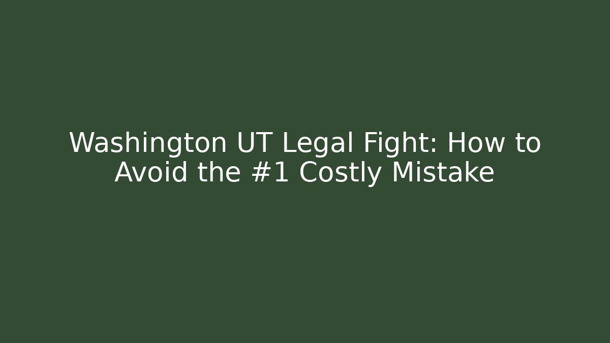 Washington UT Legal Fight: How to Avoid the #1 Costly Mistake