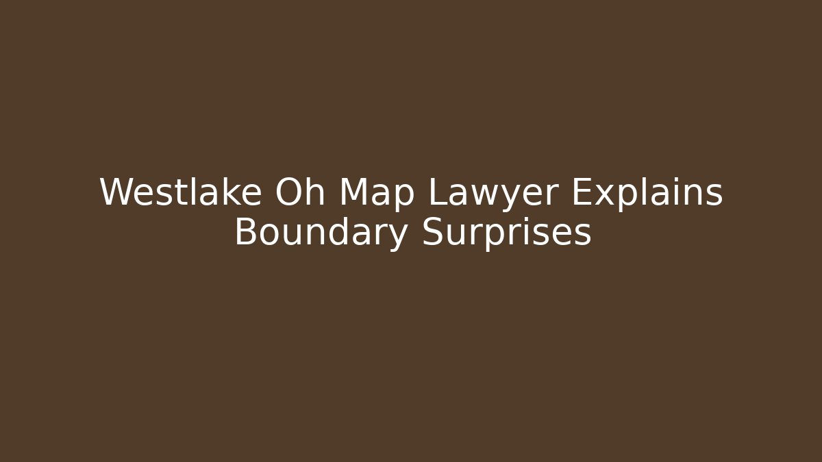 Westlake Oh Map Lawyer Explains Boundary Surprises