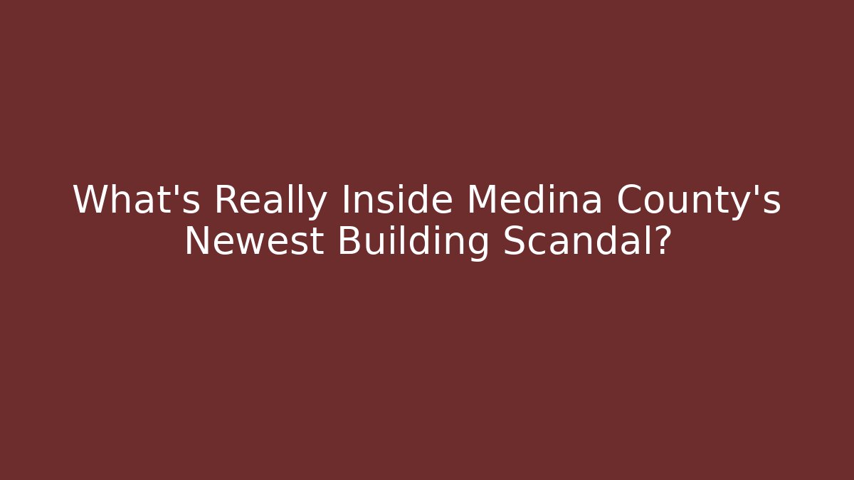 What's Really Inside Medina County's Newest Building Scandal?