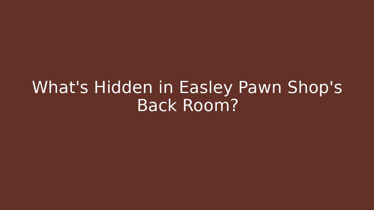 What’s Hidden in Easley Pawn Shop’s Back Room? - Magmic