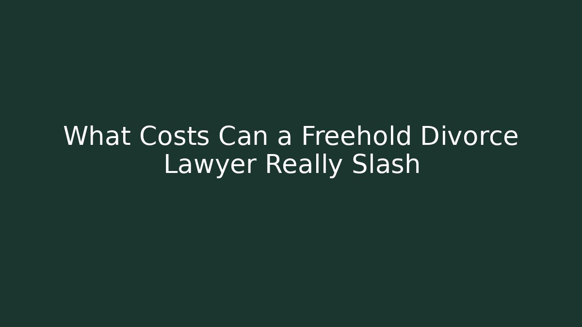 What Costs Can a Freehold Divorce Lawyer Really Slash