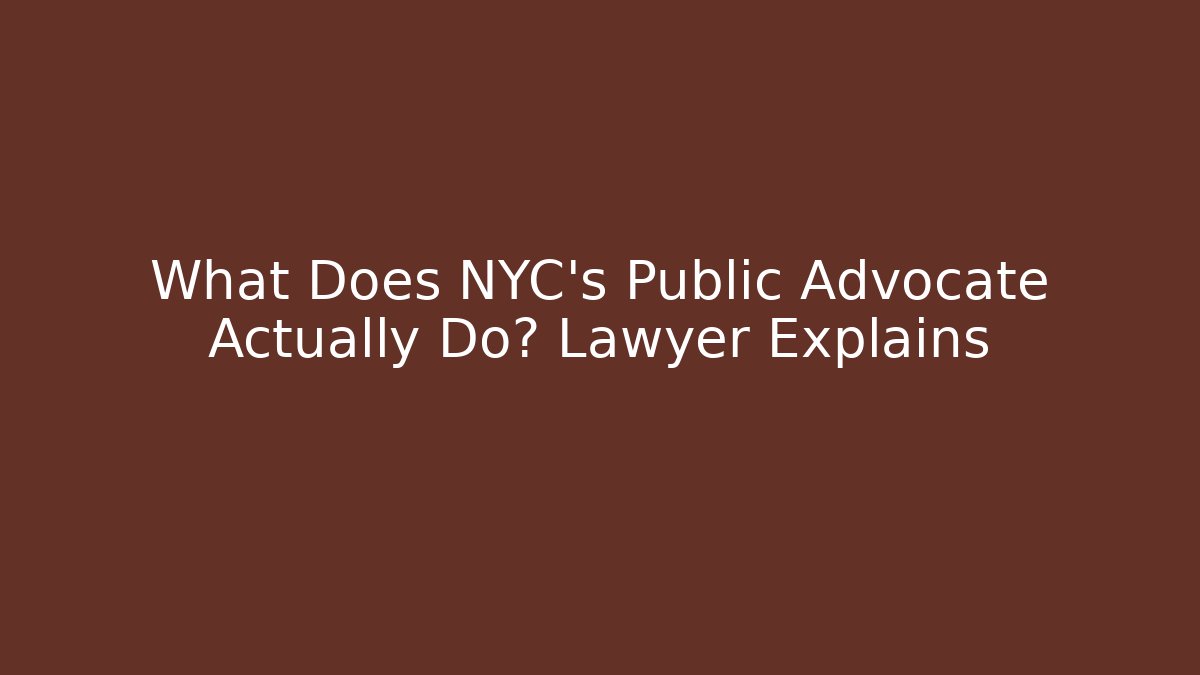 What Does NYC's Public Advocate Actually Do? Lawyer Explains - Magmic