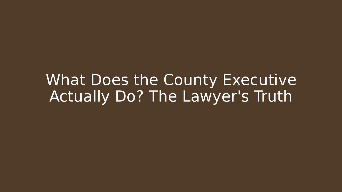 What Does the County Executive Actually Do? The Lawyer's Truth - Magmic