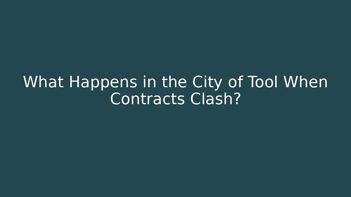 What Happens in the City of Tool When Contracts Clash?