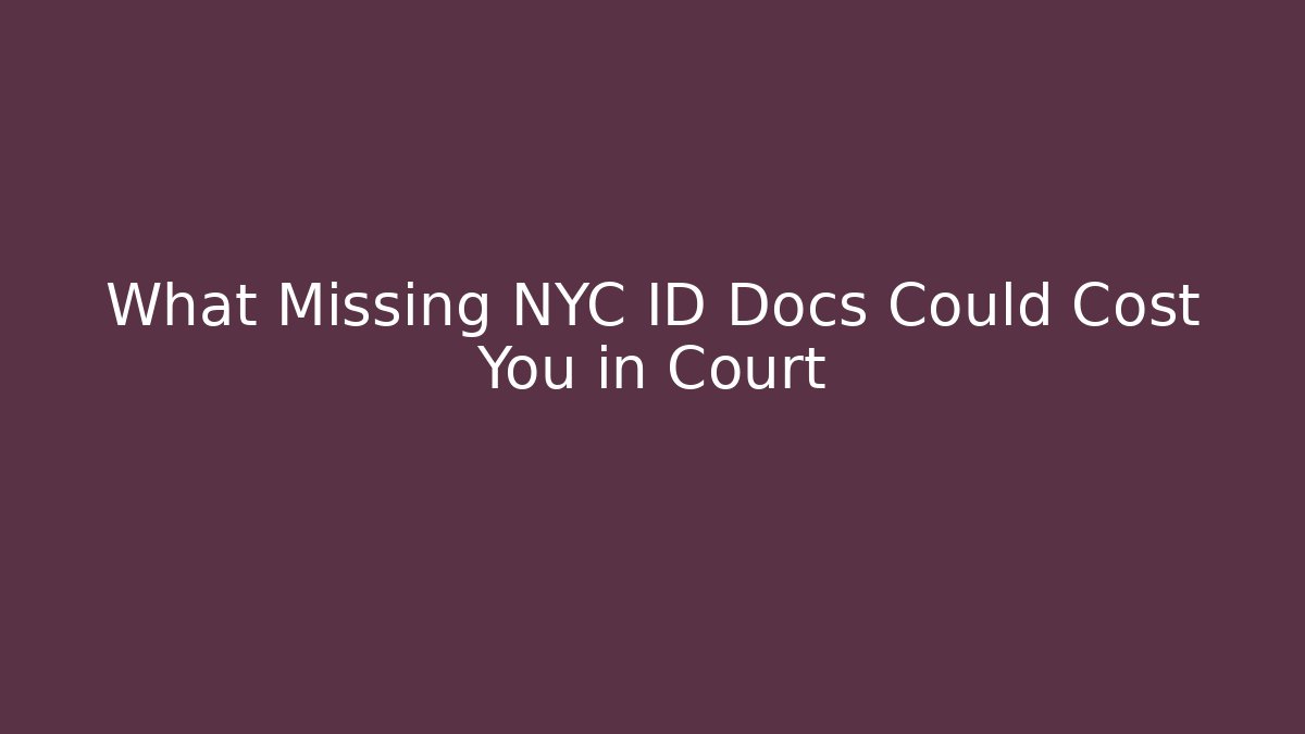 What Missing NYC ID Docs Could Cost You in Court - Magmic