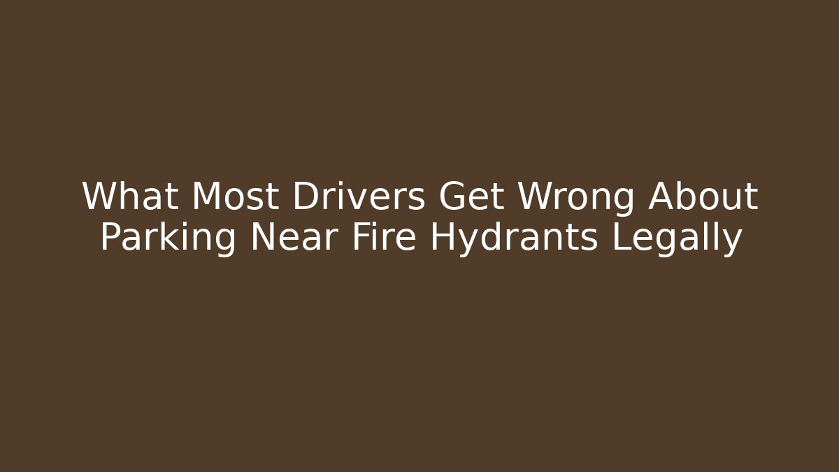 What Most Drivers Get Wrong About Parking Near Fire Hydrants Legally