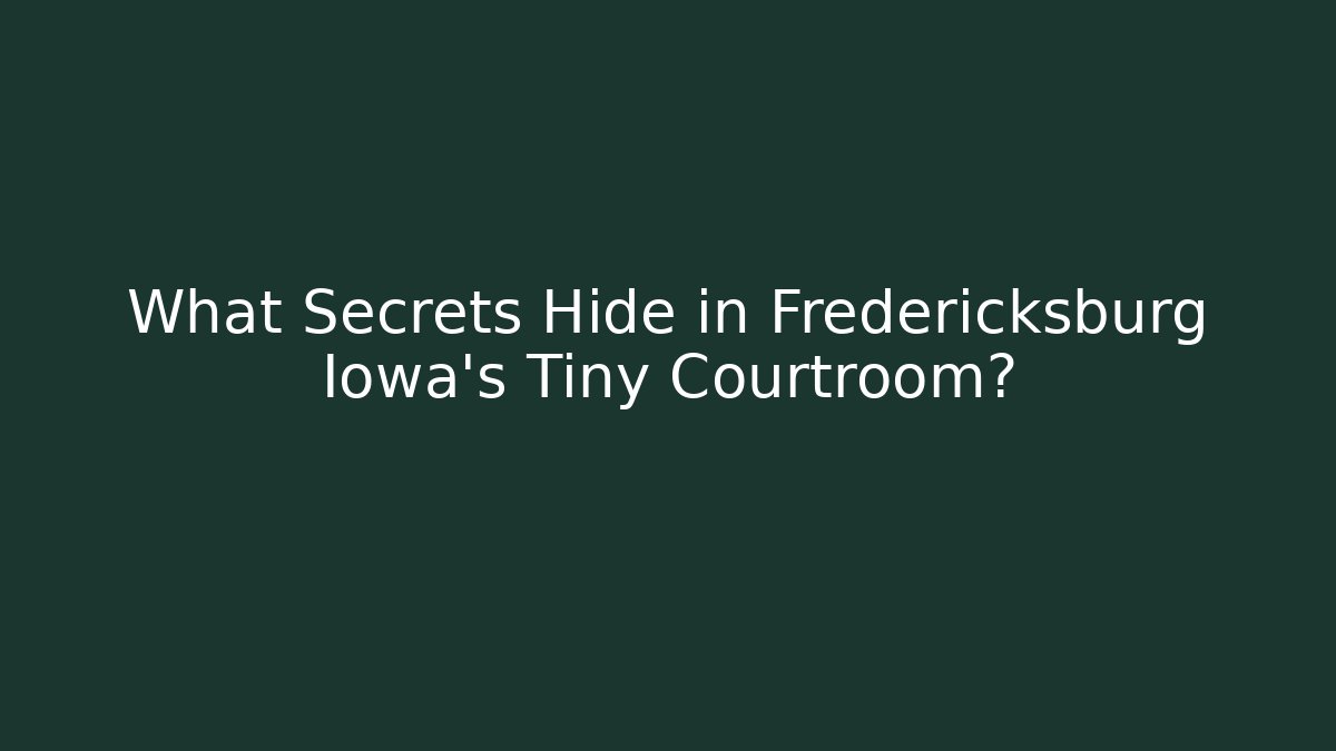 What Secrets Hide in Fredericksburg Iowa's Tiny Courtroom?