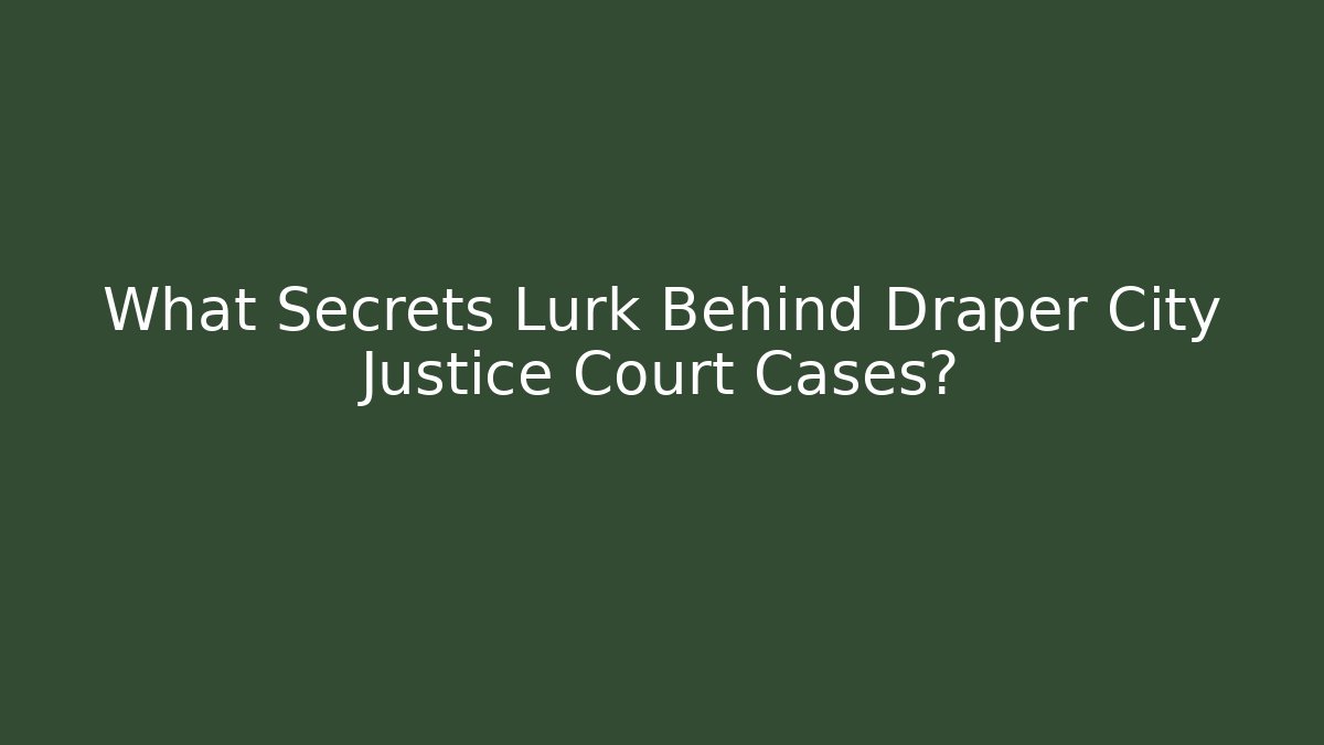 What Secrets Lurk Behind Draper City Justice Court Cases?