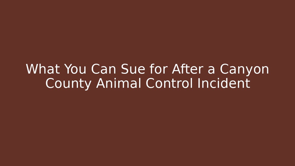 What You Can Sue for After a Canyon County Animal Control Incident