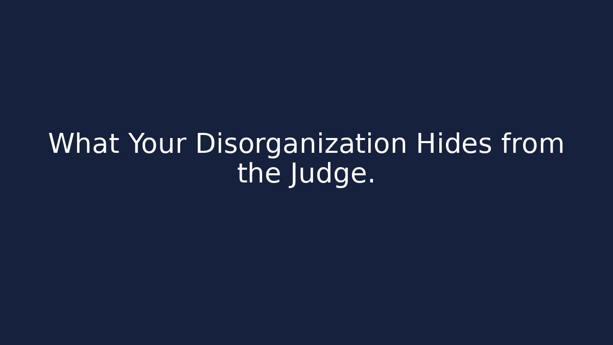 What Your Disorganization Hides from the Judge.