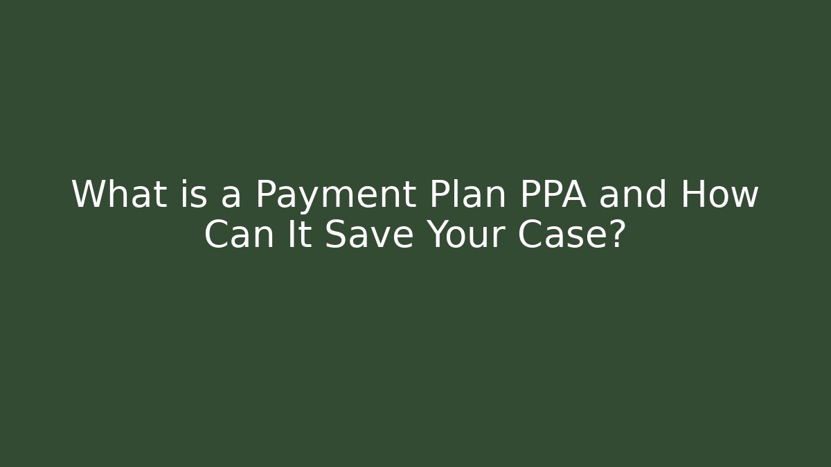 What is a Payment Plan PPA and How Can It Save Your Case? - Magmic