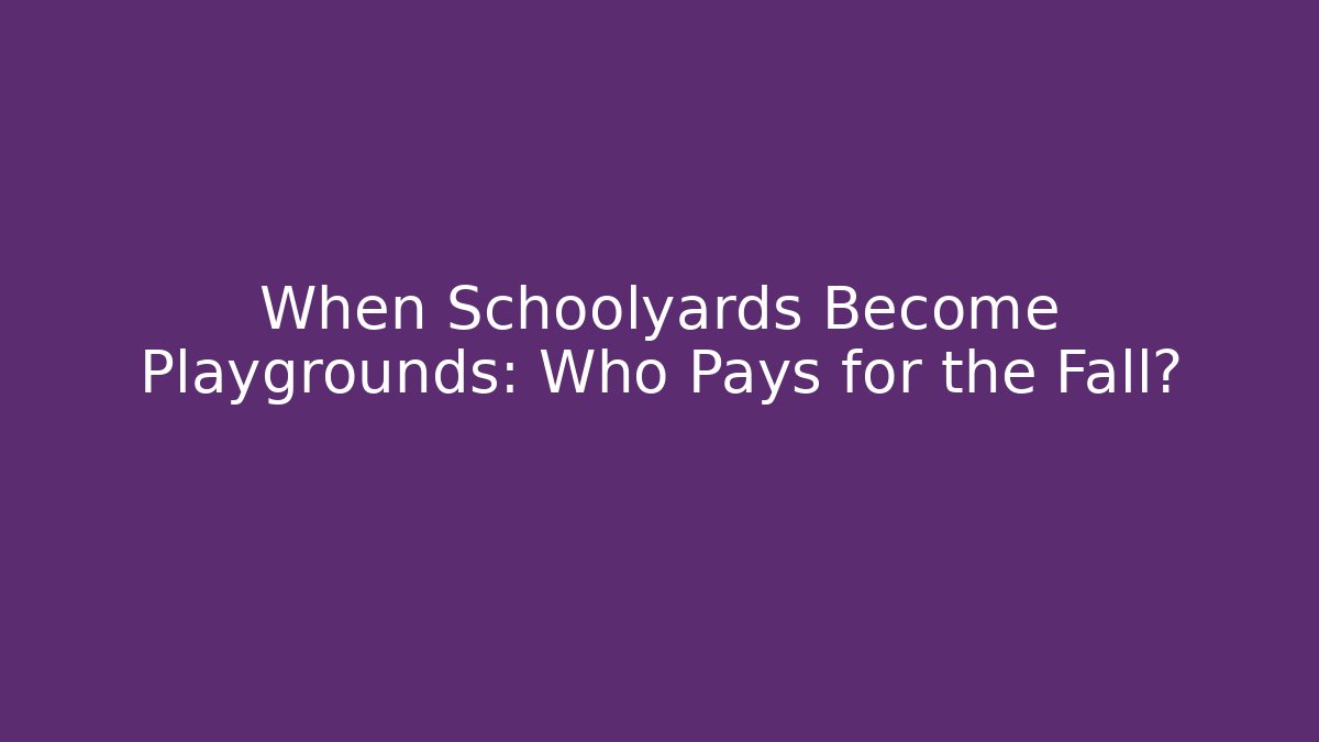 When Schoolyards Become Playgrounds: Who Pays for the Fall?