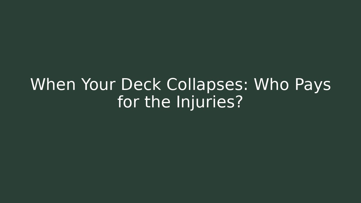 When Your Deck Collapses: Who Pays for the Injuries? - Magmic