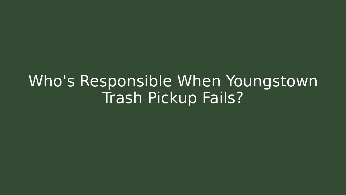 Who’s Responsible When Youngstown Trash Pickup Fails?