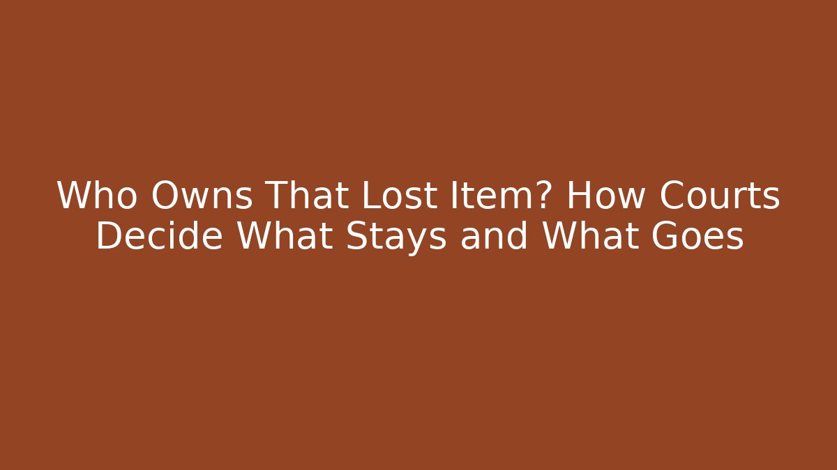 Who Owns That Lost Item? How Courts Decide What Stays and What Goes