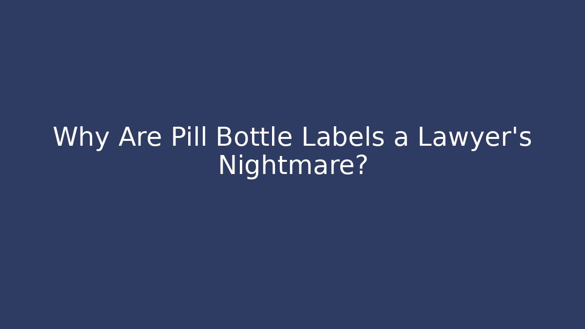 Why Are Pill Bottle Labels a Lawyer’s Nightmare? - Magmic