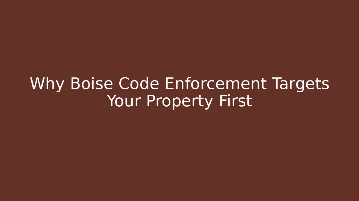 Why Boise Code Enforcement Targets Your Property First - Magmic