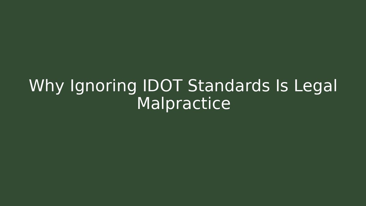 Why Ignoring IDOT Standards Is Legal Malpractice