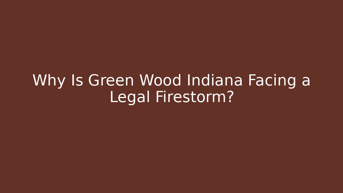 Why Is Green Wood Indiana Facing a Legal Firestorm?