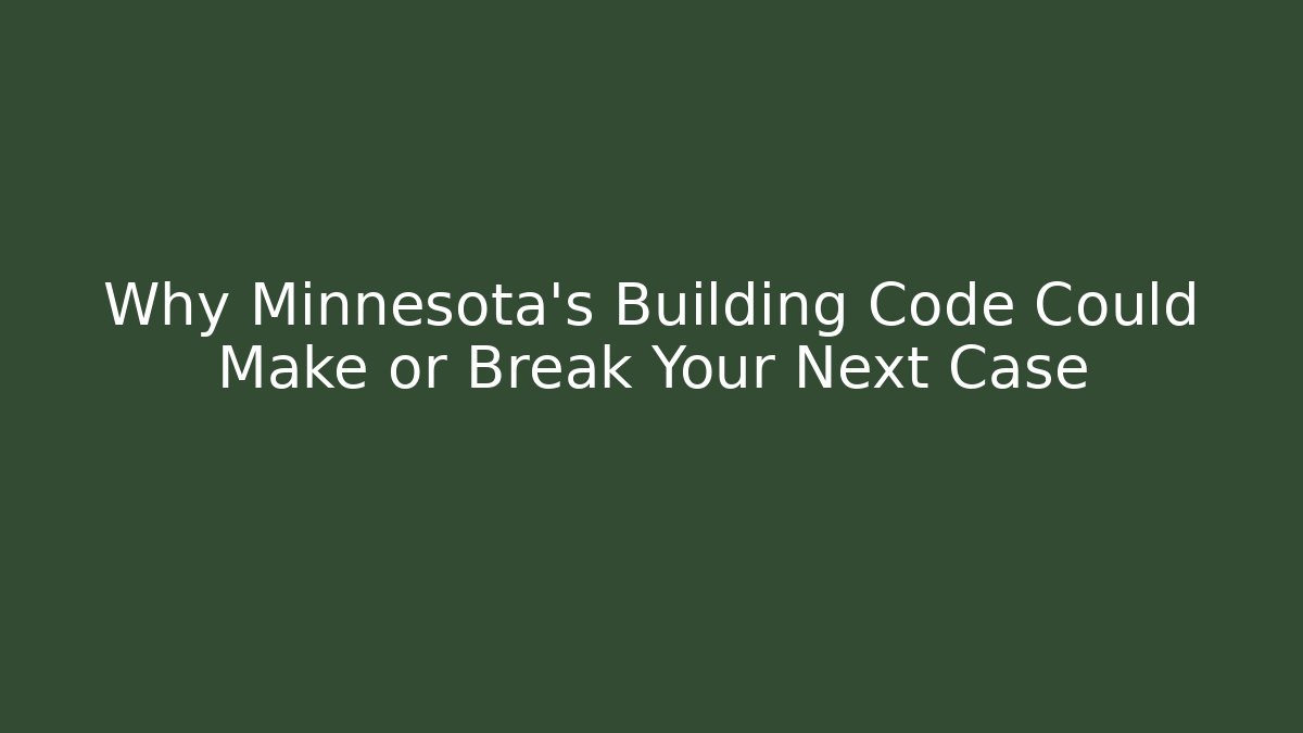 Why Minnesota's Building Code Could Make or Break Your Next Case - Magmic