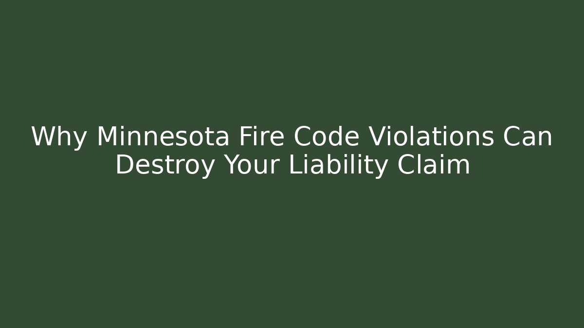 Why Minnesota Fire Code Violations Can Destroy Your Liability Claim - Magmic