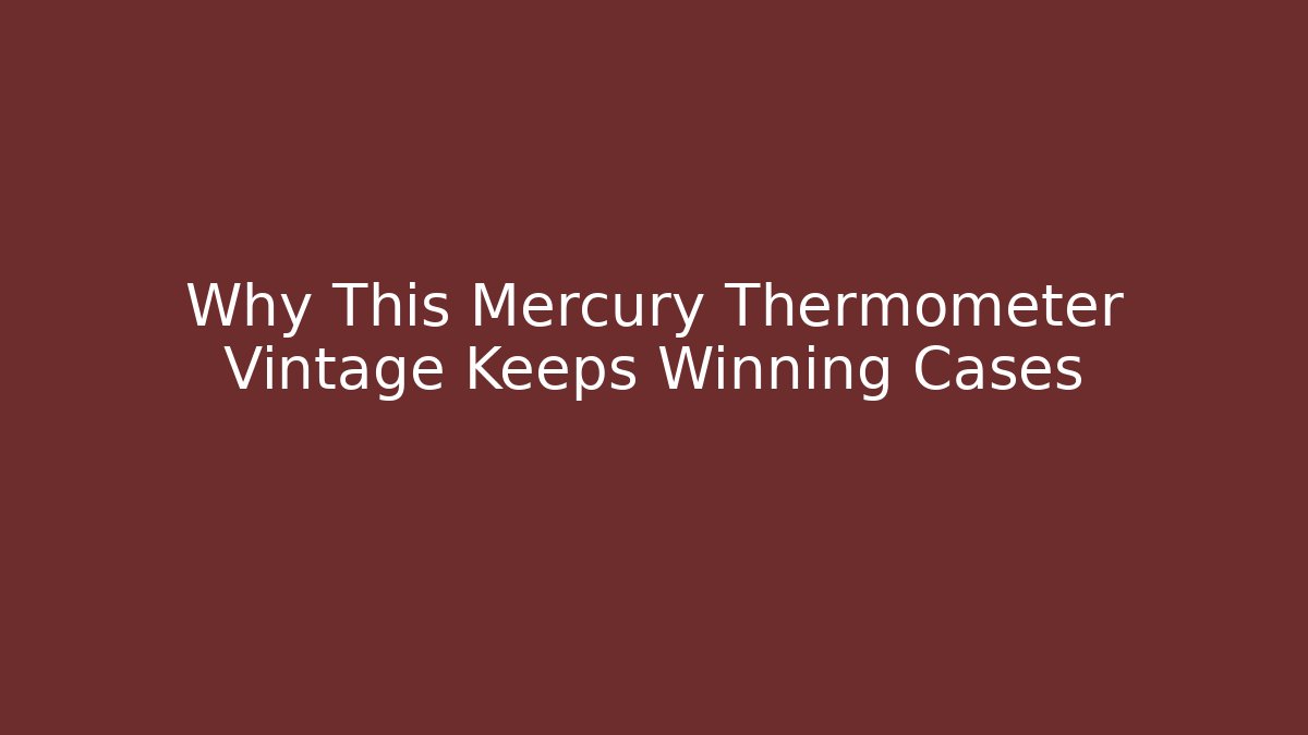 Why This Mercury Thermometer Vintage Keeps Winning Cases - Magmic